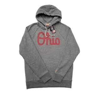 HOMAGE Ohio State Buckeyes Script Ohio Hoodie Gray Tri-Blend Sweatshirt Large L